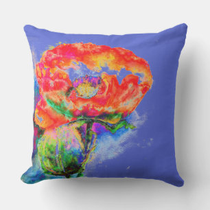 Coussin Elégante peinture abstraite à l'aquarelle rouge