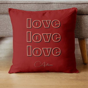Coussin Élégante Terracotta Clean 3 x Amour Velvet rouge