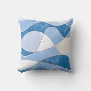 Coussin Elégante vague Abstraite d'or et grunge de marbre 