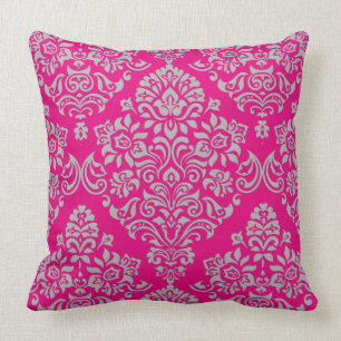 Coussin Élégantes couleurs modernes et motif damassé vinta