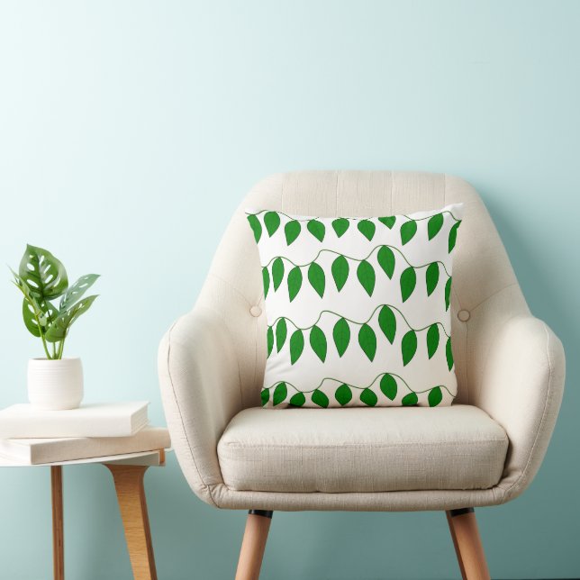 Coussin Élégantes feuilles vertes tropicales simples (Chaise)