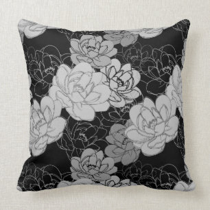 Coussin Élégantes fleurs florales lancent l'oreiller