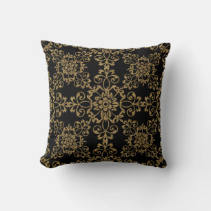 Coussin Elegantes Gold- und Black-Glitzer-Design
