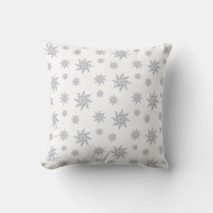 Coussin Élégants flocons de neige sur blanc