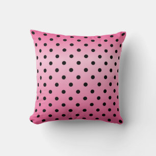 Coussin Élégants points noirs et roses brillants