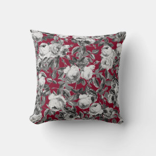 Coussin Elégants Roses Vintages noirs blancs en Bourgogne