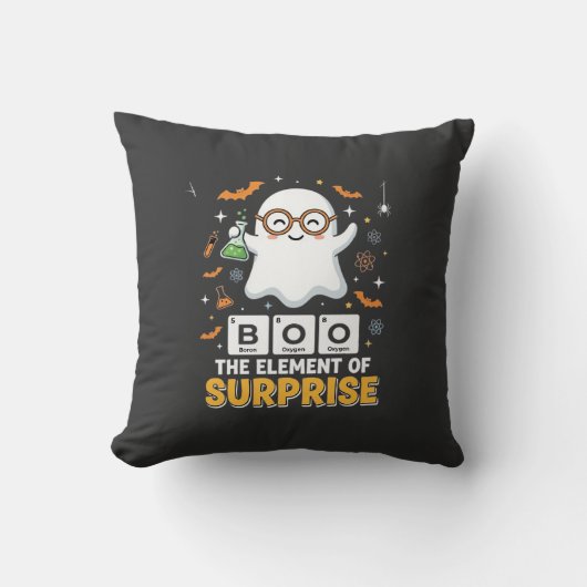 Coussin Élément de surprise de fantôme de design Halloween (Recto)