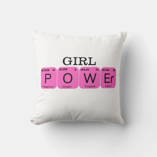 Coussin Élément de tableau périodique Girl Power