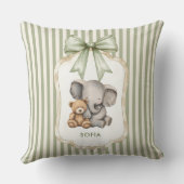 Coussin Élément d'ours en peluche à l'éléphant à l'aquarel (Verso)