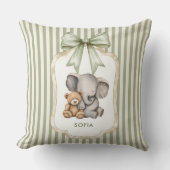 Coussin Élément d'ours en peluche à l'éléphant à l'aquarel (Recto)