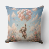 Coussin Élément éléphant bébé ballons papillons flottants (Recto)