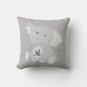 Coussin Élément éléphant monogramme mignon gris et blanc à (Recto)