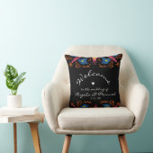 Coussin Élément Floral de Mariage Noir d'Éléphant Indien (Chaise)