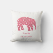 Coussin Élément Personnalisé Éléphant Rose Bébé (Recto)