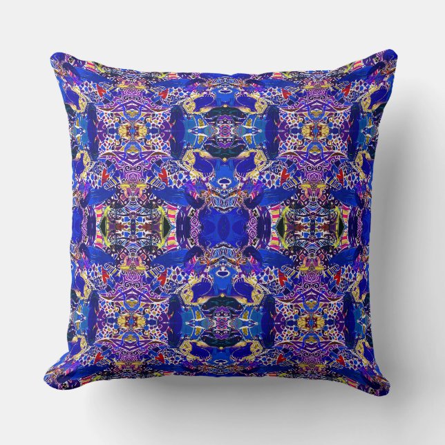 Coussin Éléments abstraits bleus mignons (Recto)