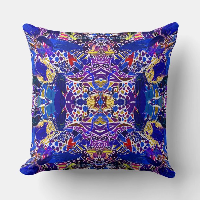 Coussin Éléments abstraits bleus mignons (Recto)