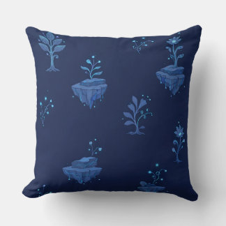 Coussin Éléments botaniques cyberpunk mystiques à minuit