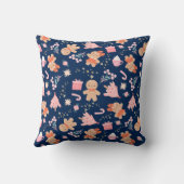 Coussin Éléments de Noël sur fond bleu marine (Verso)