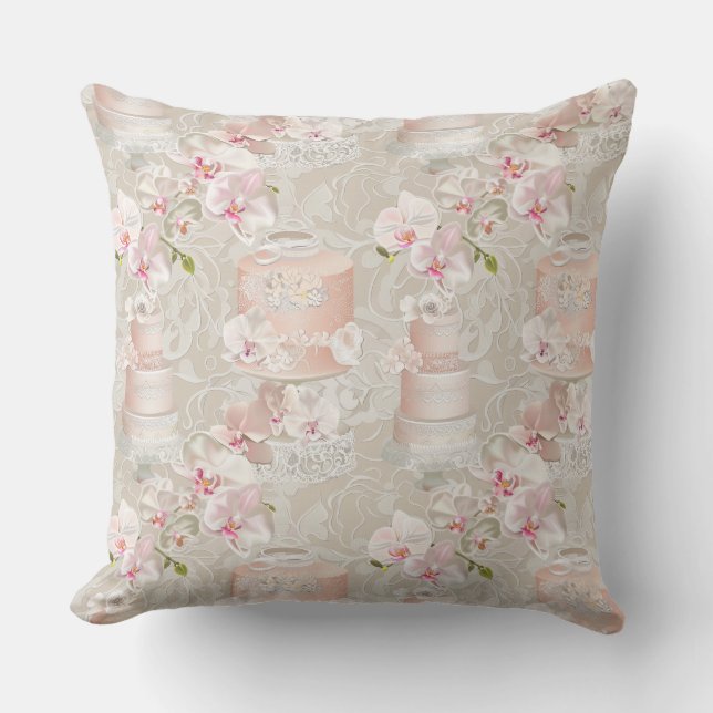Coussin éléments mariages, gâteaux mariages, anneaux, dent (Recto)