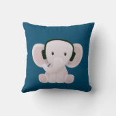 Coussin Elephant aime la musique (Verso)