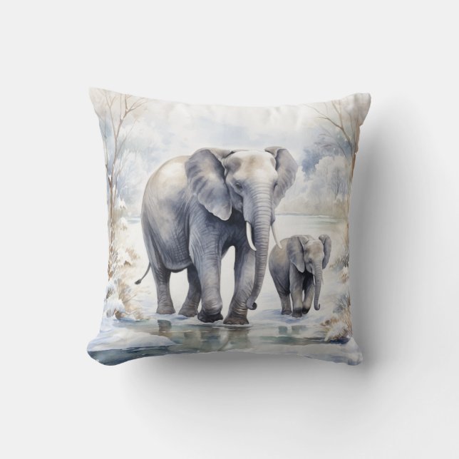 Coussin Elephant and Baby (Recto)