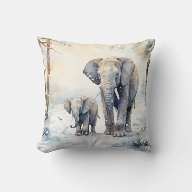 Coussin Elephant and Baby (Recto)