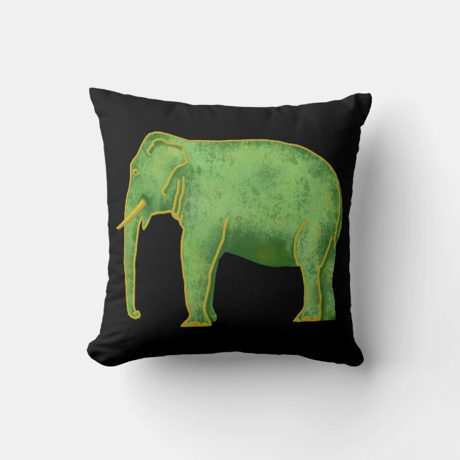 Coussin Éléphant antique d'or et de jade (Recto)