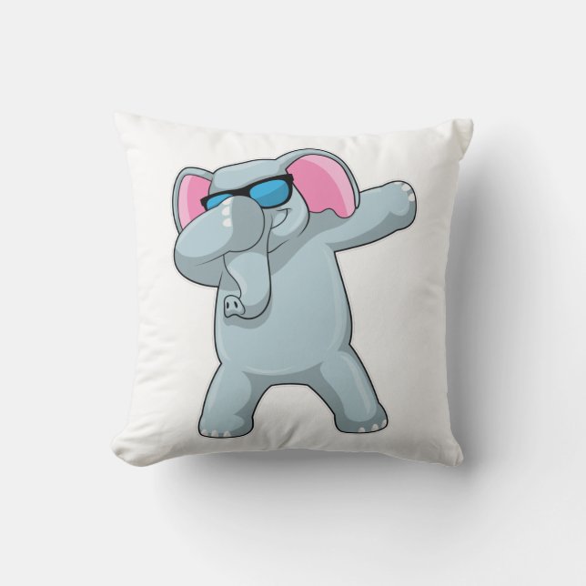 Coussin Éléphant au dab de danse hip hop (Recto)