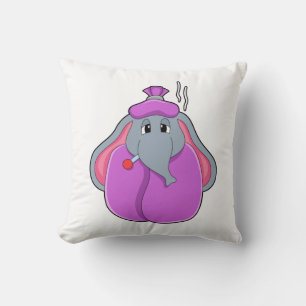Coussin Eléphant avec thermomètre à fièvre