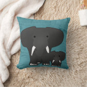 Coussin Éléphant avec un bébé (Couverture)
