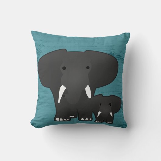 Coussin Éléphant avec un bébé (Recto)
