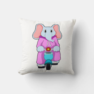 Coussin Eléphant avec vélo