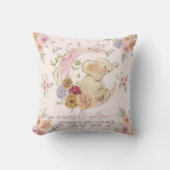 Coussin Elephant Baby Girl Birth Stats Photo (Recto)