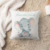 Coussin Éléphant Bébé Aqua Sarcelle Turquoise (Couverture)
