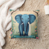Coussin Eléphant Bébé Bleu Whimsical, (Couverture)