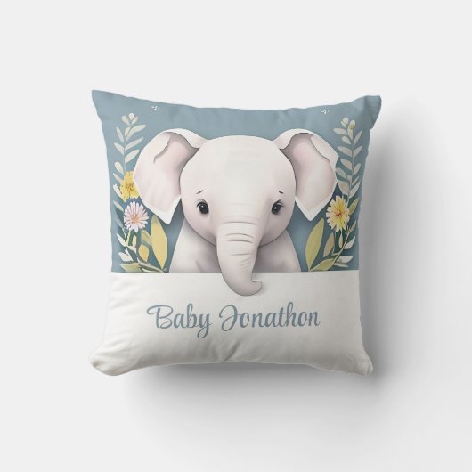 Coussin Eléphant bébé doux (Recto)