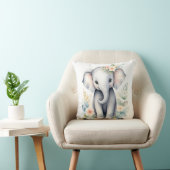 Coussin Eléphant bébé en floraison (Chaise)