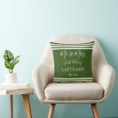 Coussin Éléphant Bébé Fille avec Ruban Nom Personnalisé (Chaise)