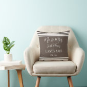 Coussin Éléphant Bébé Fille avec Ruban Nom Personnalisé (Chaise)