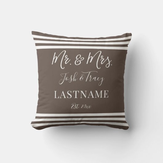 Coussin Éléphant Bébé Fille avec Ruban Nom Personnalisé (Recto)