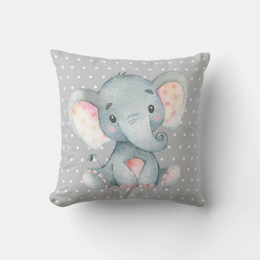 Coussin Éléphant Bébé Gris (Recto)