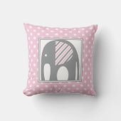 Coussin Eléphant bébé | Gris et rose Pois (Recto)