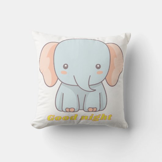 Coussin éléphant bébé mignon  (Recto)