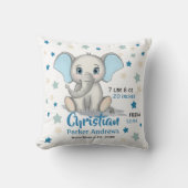 Coussin Eléphant Bébé mignon avec oreilles bleues Boy Stat (Recto)