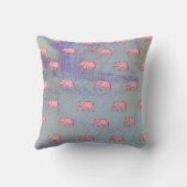 Coussin Eléphant bébé moderne pour enfants rose bleu (Verso)
