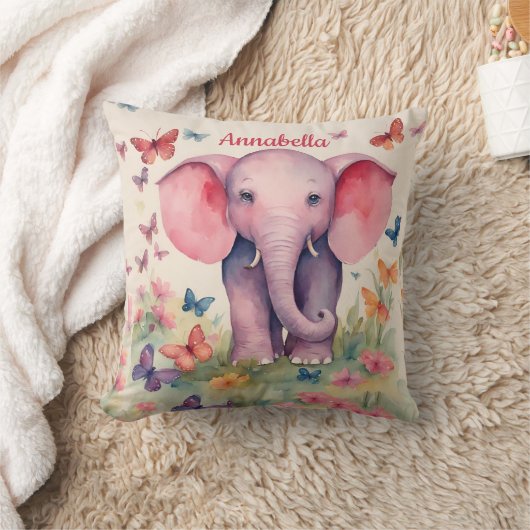 Coussin Eléphant bébé personnalisé (Couverture)