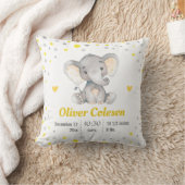Coussin Éléphant Bébé Taches Jaune Gris Statistiques Nurse (Couverture)