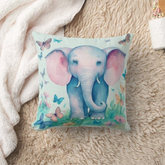 Coussin Eléphant bleu bébé (Couverture)