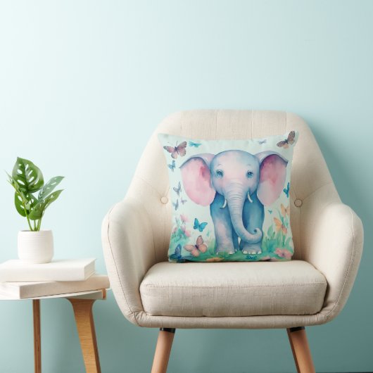 Coussin Eléphant bleu bébé (Chaise)