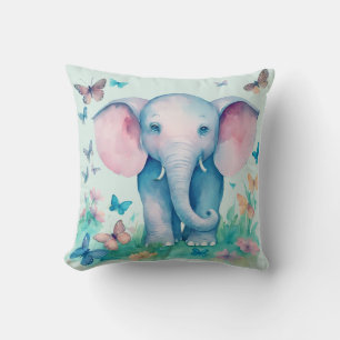 Coussin Eléphant bleu bébé